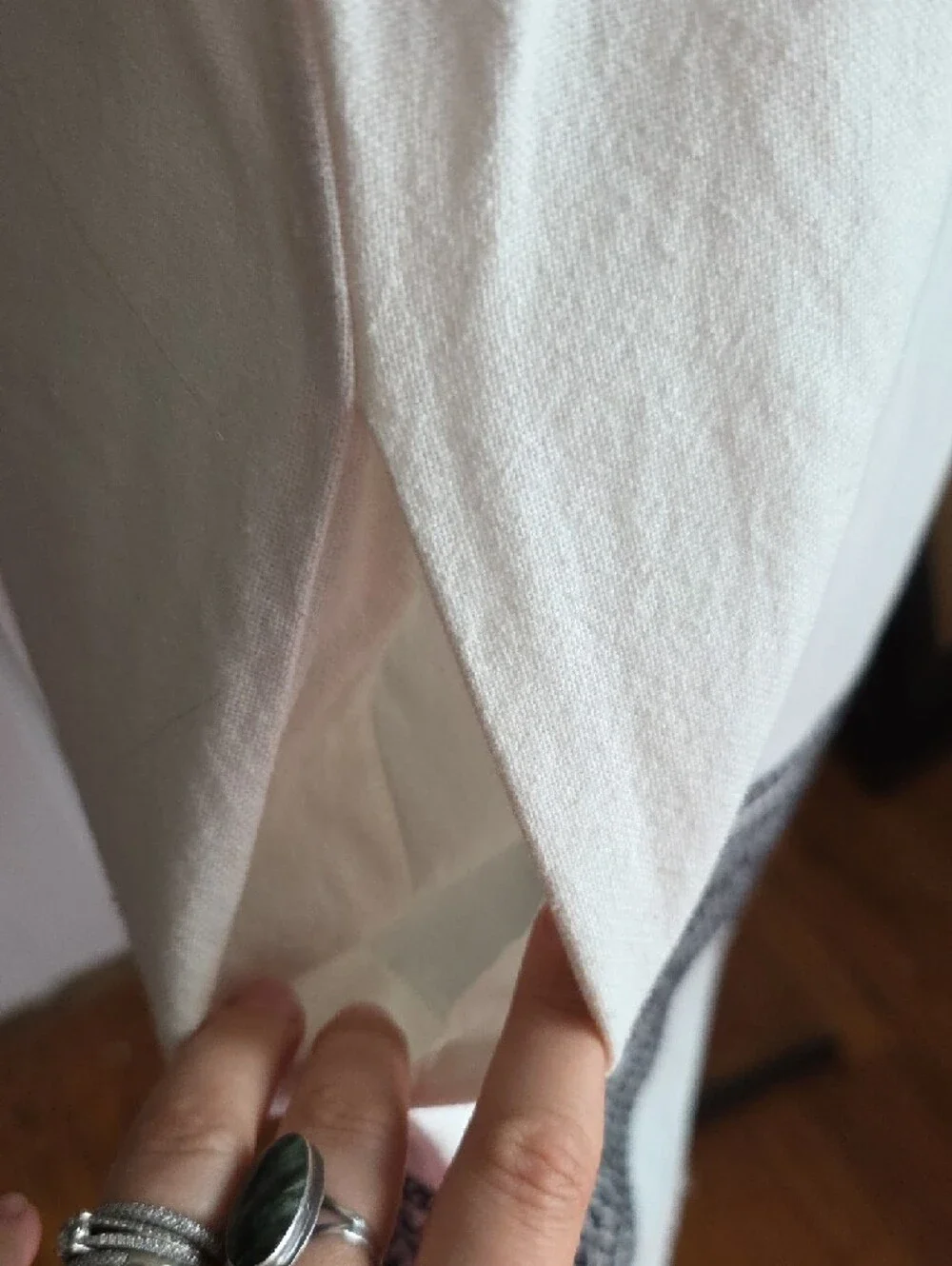 Madewell Cream Mini Dress with Black Embroidered Yoke and Hem - Picture 2 of 5